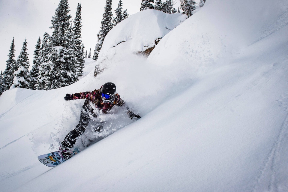 Snowboarding at Jackson Hole